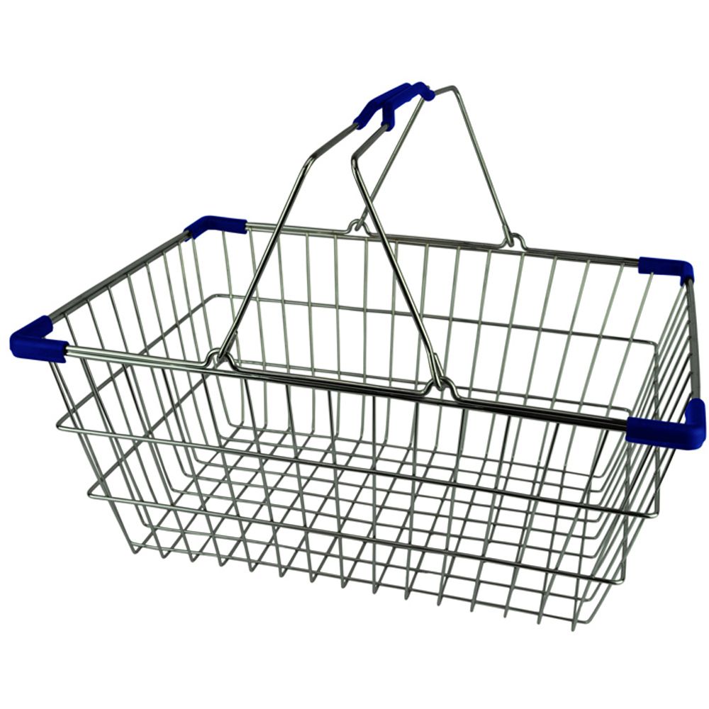 Image of Chrome Plated Wire Shopping Basket